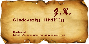 Gladovszky Mihály névjegykártya